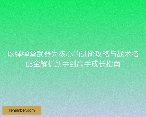 以弹弹堂武器为核心的进阶攻略与战术搭配全解析新手到高手成长指南