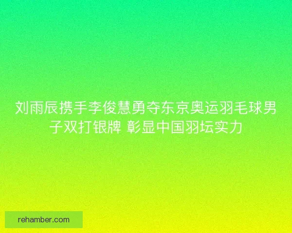 刘雨辰携手李俊慧勇夺东京奥运羽毛球男子双打银牌 彰显中国羽坛实力