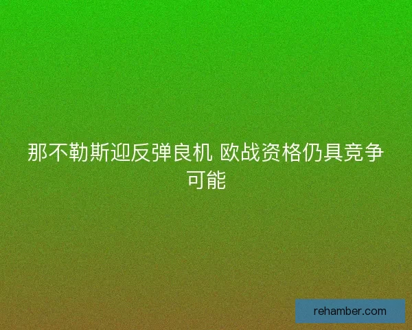 那不勒斯迎反弹良机 欧战资格仍具竞争可能